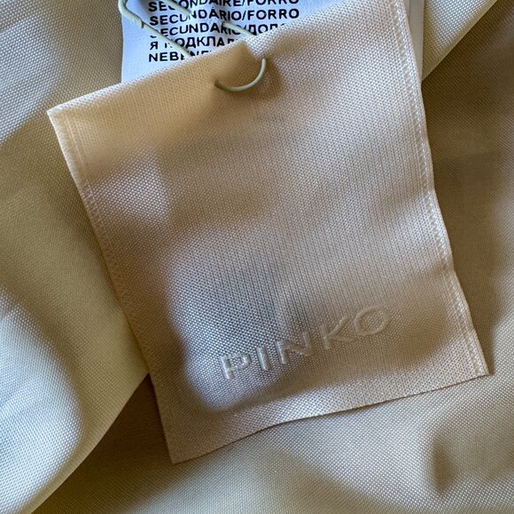 Pinko Cream and Sage Green Leather Moto Jacket - Picture 15 of 15